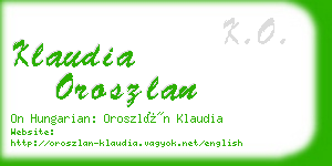 klaudia oroszlan business card